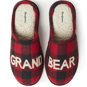 Dearfoams Grand Bear Buffalo Plaid Slippers 9-10